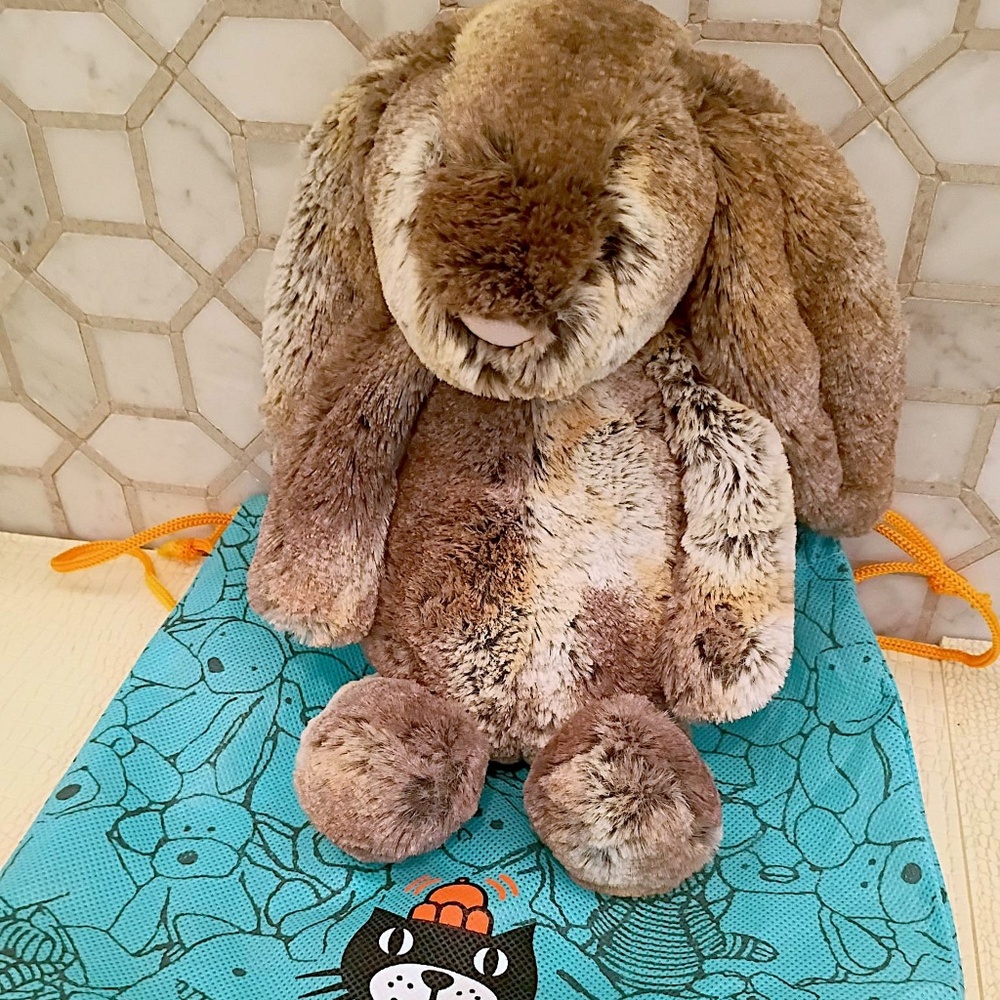 Rare Jellycat Bashful WOODLAND Bunny (Vintage) Stuffed Animal Plush Medium abou